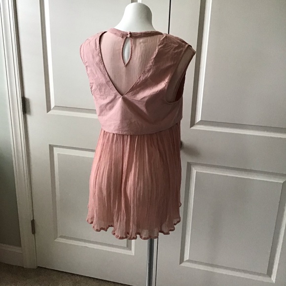 Free People Pink Rose Embroidered Chiffon TunicTop - Picture 4 of 9